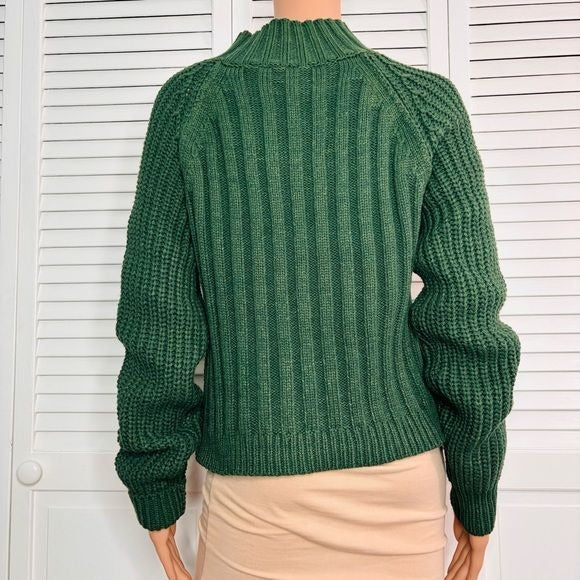 *NEW* ETHYL Green Knit Mock Neck Sweater