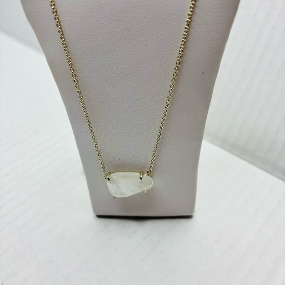 New KENDRA SCOTT Rose Quartz Isla Pendant Gold Tone Necklace