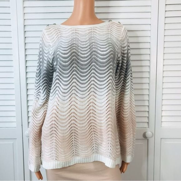 *NEW* CHRISTOPHER & BANKS Colorblock Swirl Metallic Sweater Size M