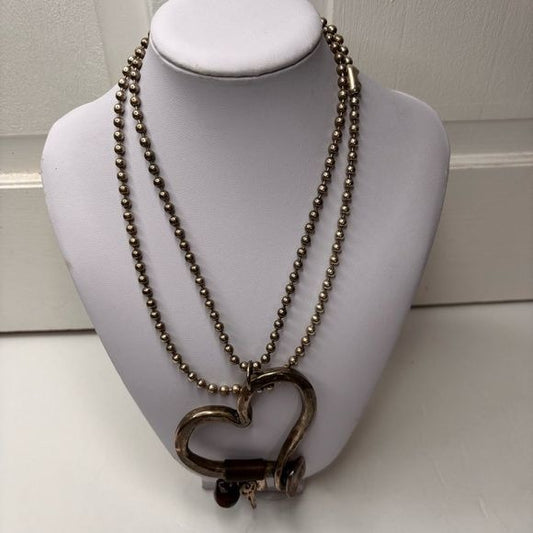 UNO DE 50 Sterling Silver-Plated Heart Pendant Necklace