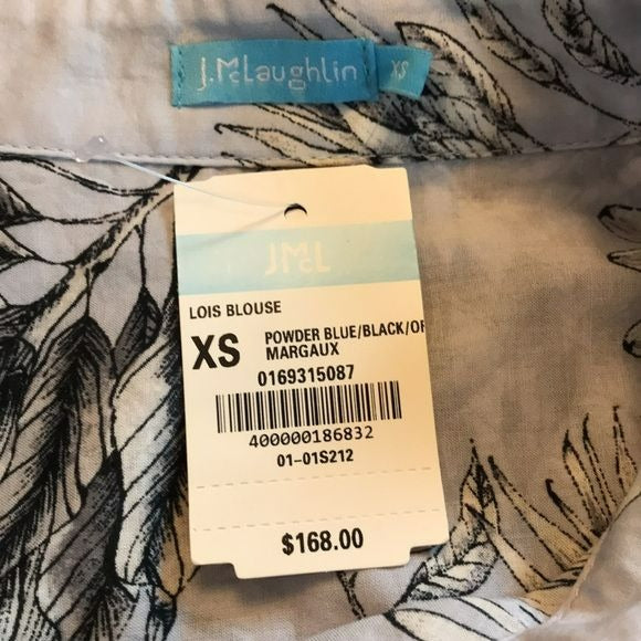 J. MCLAUGHLIN Lois Blouse In Powdered Blue Size XS *NEW*