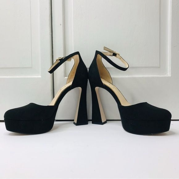 JESSICA SIMPSON Deirae Black Suede Platform Heels Size 8.5