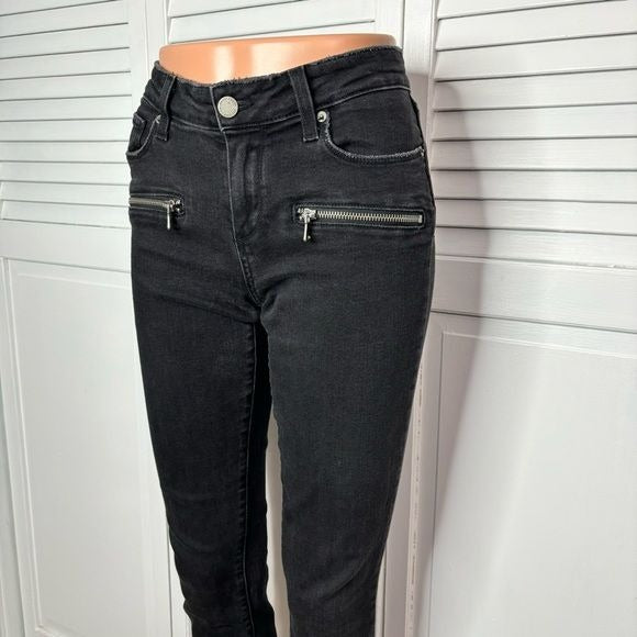 PAIGE Charcoal Black Raw Hem Skinny Jeans Size 29
