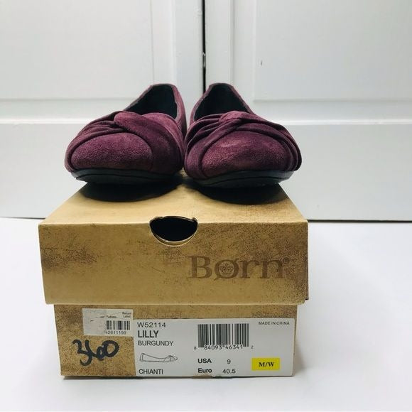 *NEW* BORN Lilly Chianti Burgundy Suede Flats Size 9