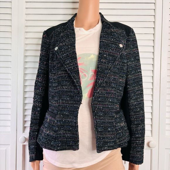 WHITE HOUSE BLACK MARKET Tweed Multicolor Blazer