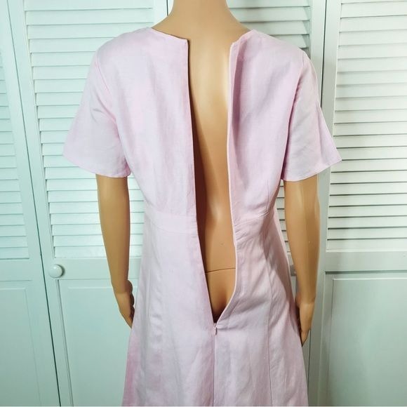 FIRST MONDAY Pink V-Neck Short Sleeve Dress Size S *NEW*