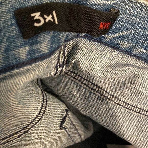 3x1 NYC Stella Straight Crop Fringe Blue Jeans Size 26 *NEW*
