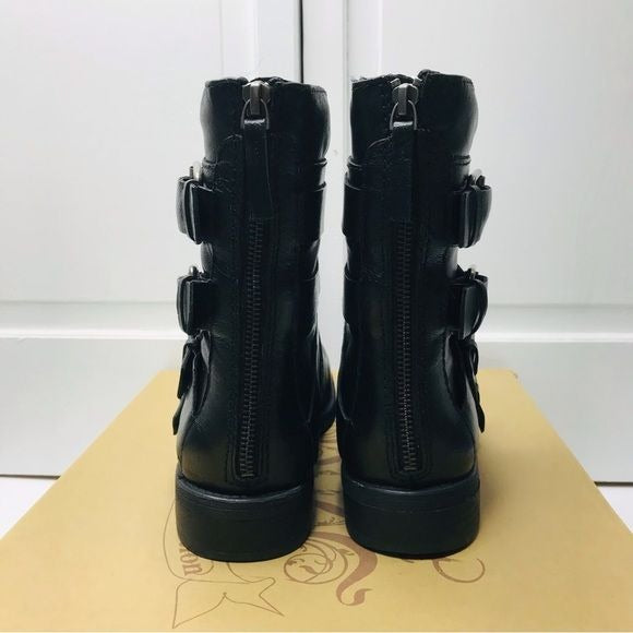 NINE WEST Fargo Black Leather Boots Size 9 *NEW*