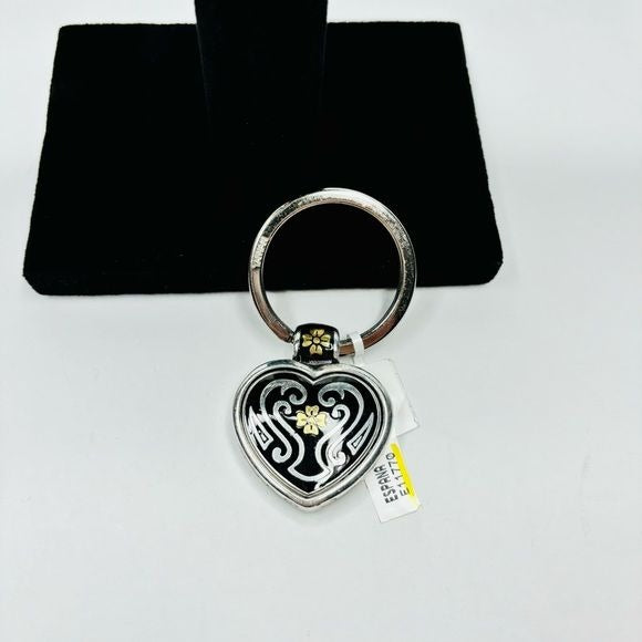 *NEW* BRIGHTON Espana Silver Black Heart Keychain