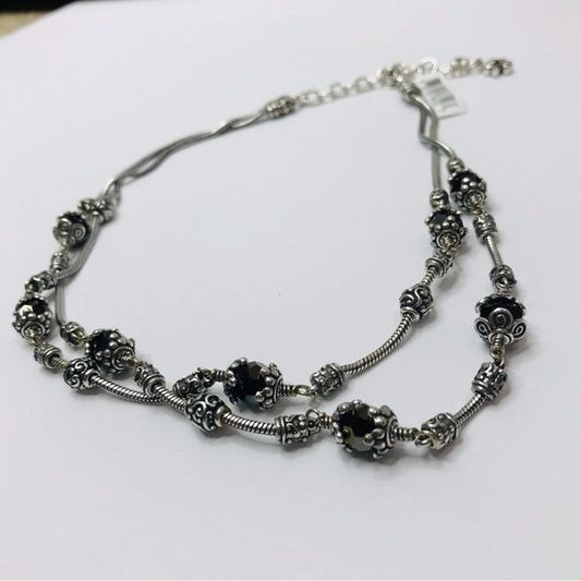 BRIGHTON Silver Beaded Layered Necklace *NEW*