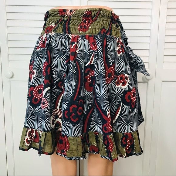 LET ME BE By Anthropologie Belted A-Line Mini Skirt Size S