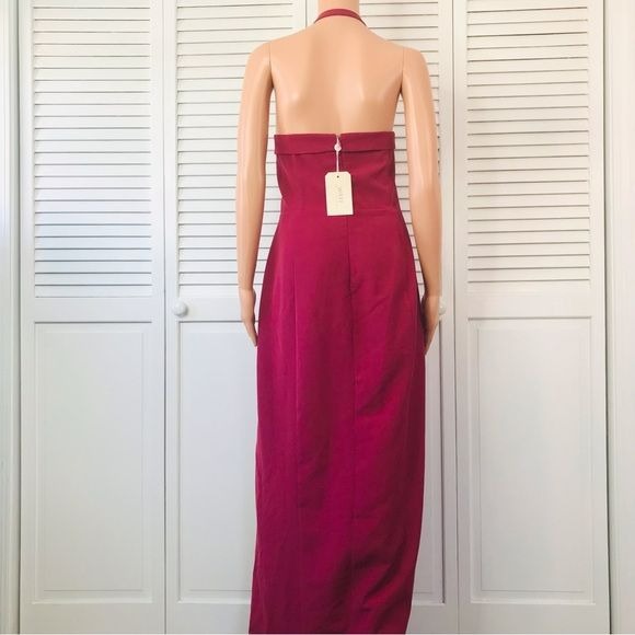 *NEW* WAYF The Sydney Convertible Halter Dark Pink Dress Size XL