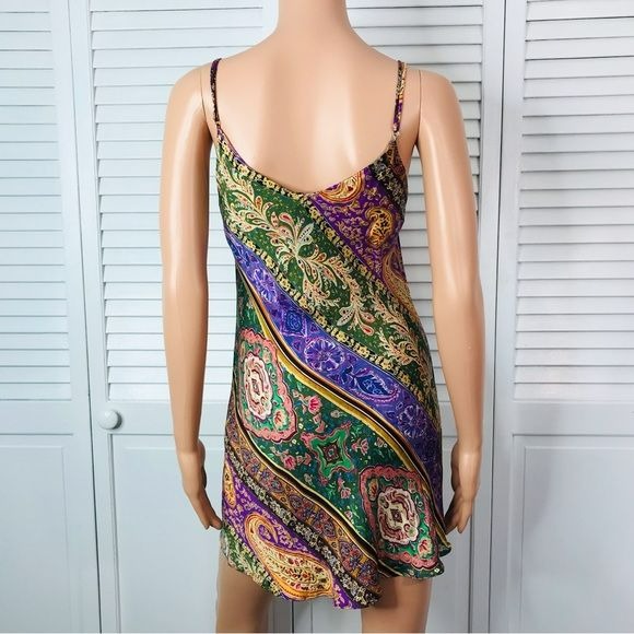 ZARA Multicolored Printed V-Neck Mini Dress Size S