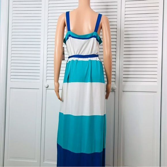 TOMMY HILFIGER Ceramic Multi Seasonal Belted Maxi Dress Size L *NEW*