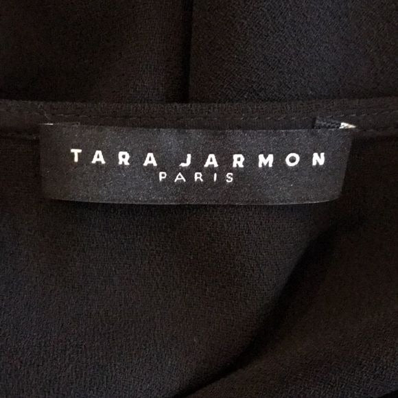 TARA JARMON Tom Crepe Black Top Size M