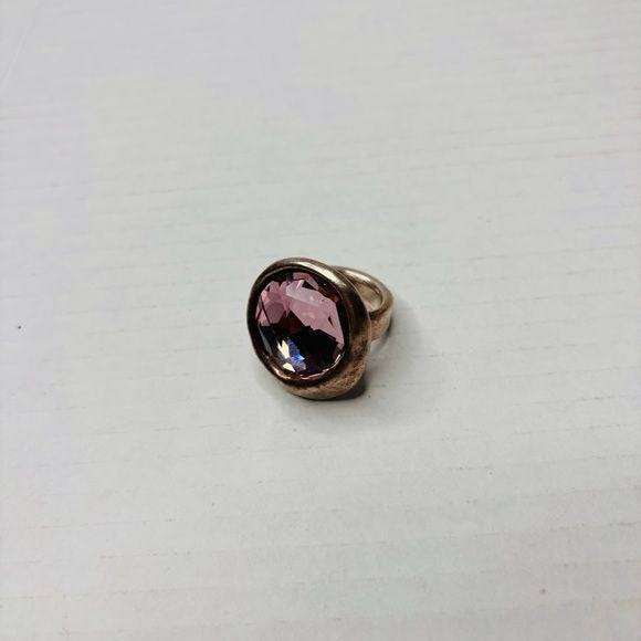 UNO DE 50 Oh My Goodness Large Elements Pink Crystal Ring Size 7.5