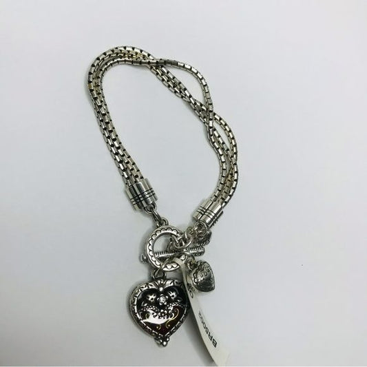 BRIGHTON Silver Heart Charm Bracelet *NEW*