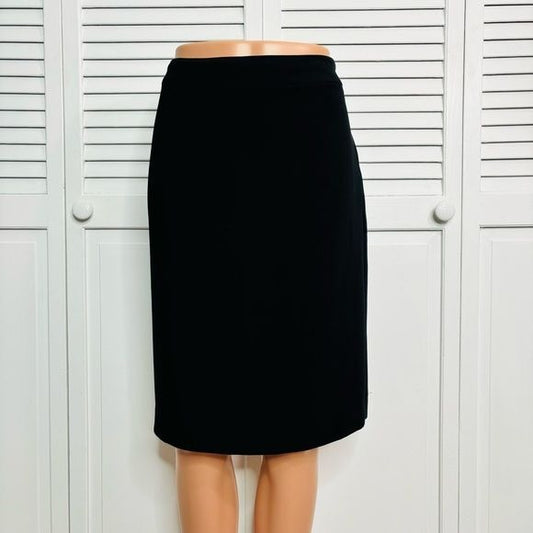 SPORT COLLECTION Black Polyester Lined Pencil Skirt Size 8