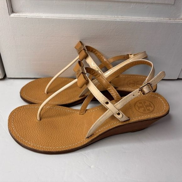 TORY BURCH Slingback Wedge Sandals Size 8M