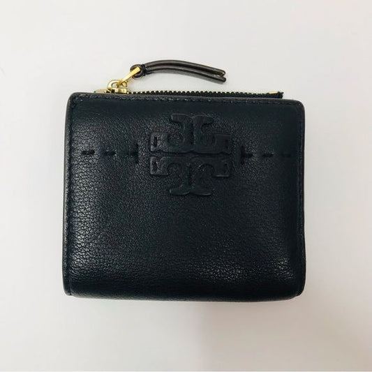TORY BURCH McGraw Bi-Fold Black Leather Wallet