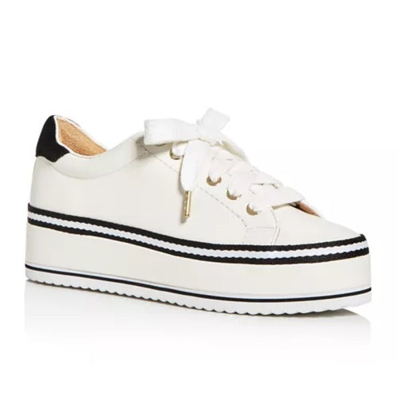 JOIE Dabnis Leather Flatform Sneakers Size 8