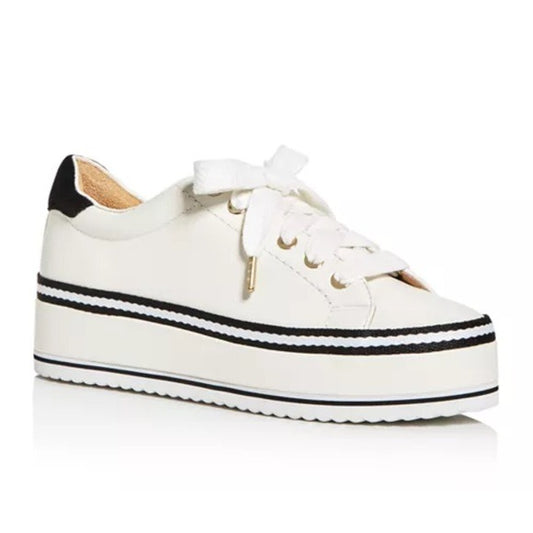 JOIE Dabnis Leather Flatform Sneakers Size 8