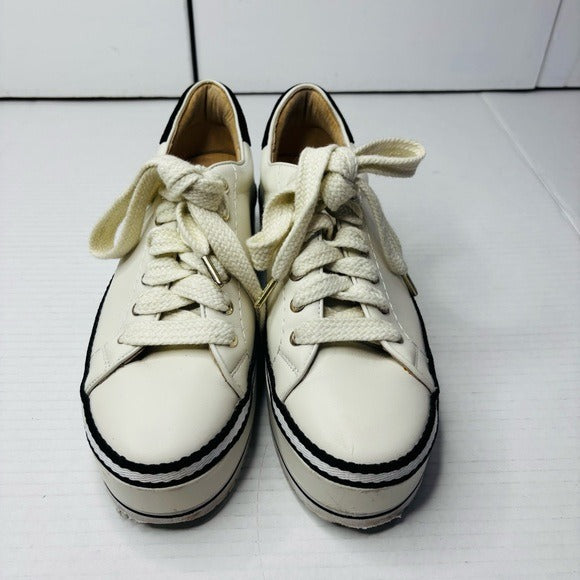 JOIE Dabnis Leather Flatform Sneakers Size 8