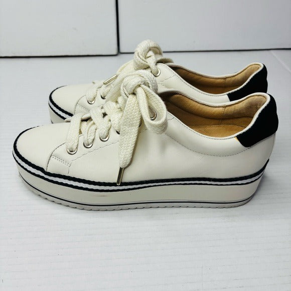 JOIE Dabnis Leather Flatform Sneakers Size 8