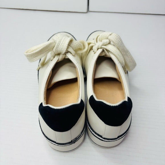 JOIE Dabnis Leather Flatform Sneakers Size 8