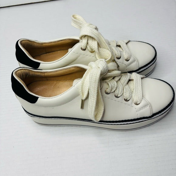 JOIE Dabnis Leather Flatform Sneakers Size 8