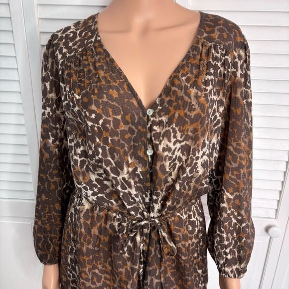 VERONICA BEARD Leopard Print Coraline Romper Size Large