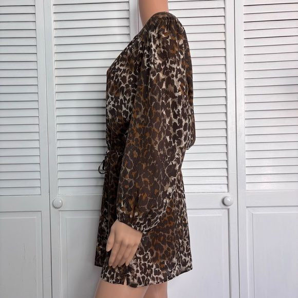 VERONICA BEARD Leopard Print Coraline Romper Size Large