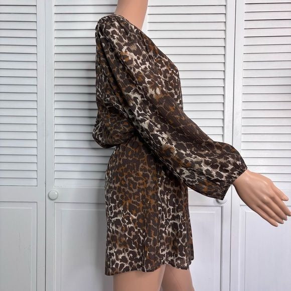 VERONICA BEARD Leopard Print Coraline Romper Size Large