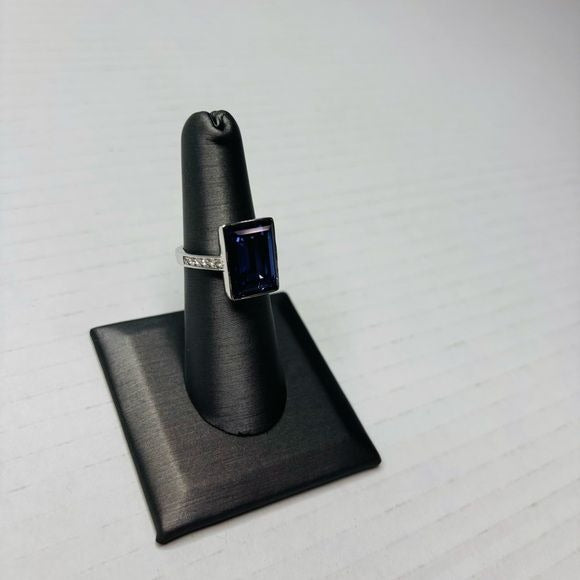 SWAROVSKI Amethyst Rhodium Plated Cocktail Ring Size 6