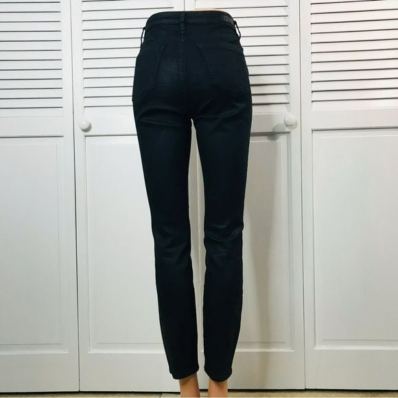 BLANK NYC The Bond Mid-Rise Skinny Shiny Black Pants Size 27