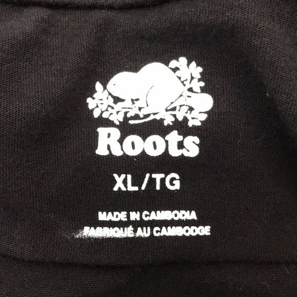 ROOTS Black Cotton Short Sleeve Shirt Size XL