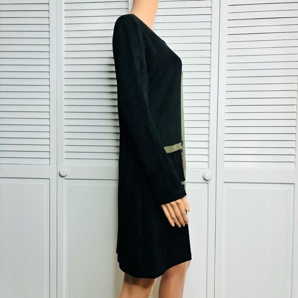 *NEW* ETHYL Faux Suede Colorblock Popover Dress Size S