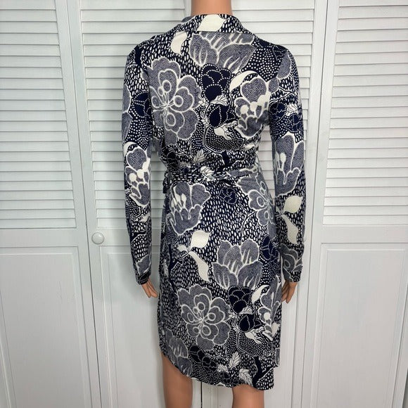DVF Diane von Furstenberg Jeanne Two Silk Wrap Dress Size 6