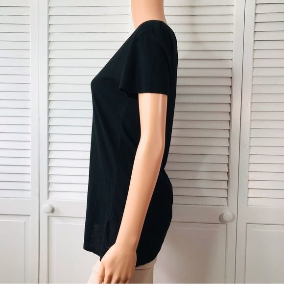 MODERN LUXURI Black Label Katrina U Neck Tee Size M *NEW*