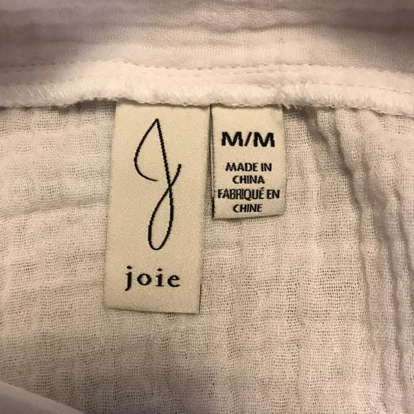 JOIE White Cotton Gauze Thick Strap Shirt Size M