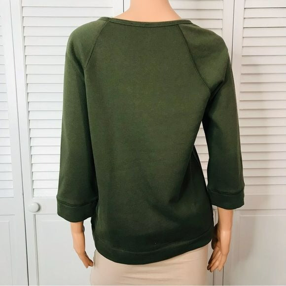 EXPRESS Green Paris Rue De Love Studded Sweater Size M *NEW*