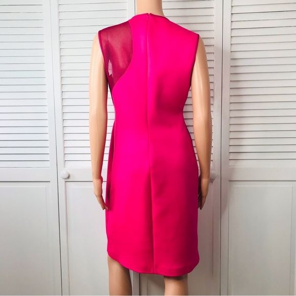 CLOVER CANYON Fuschia Solid Sleeveless Crepe Dress Size L *NEW*