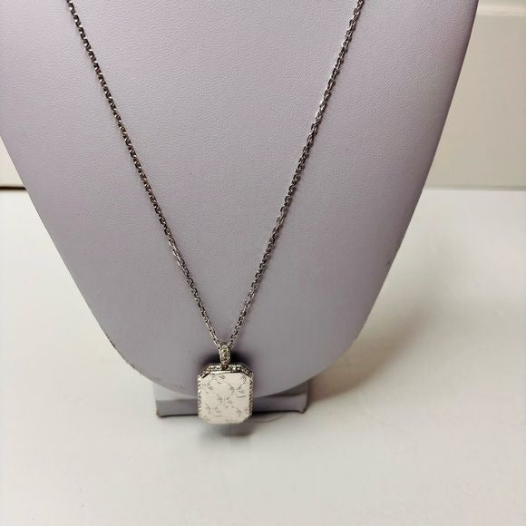 SWAROVSKI Purple Rhodium Plated Square Crystal Necklace