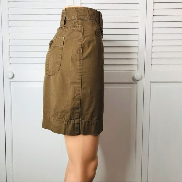 LOFT Brown Cotton Skirt Size 6