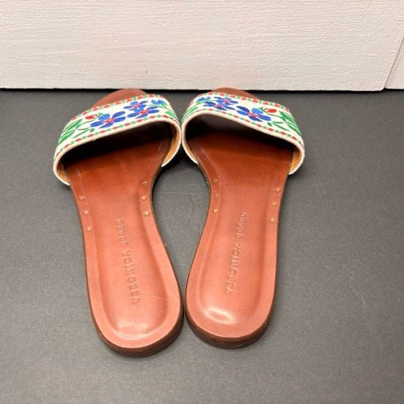 VERONICA BEARD Frida Linen Slide Sandals Size 7.5