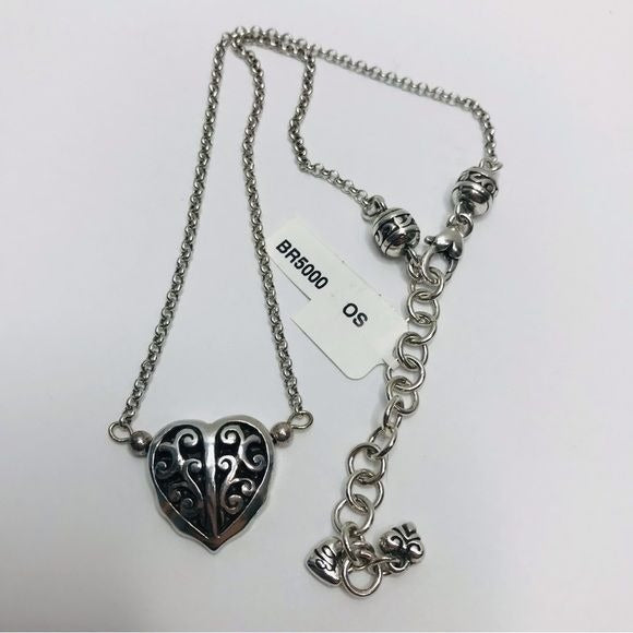 BRIGHTON Silver Heart Pendant Necklace *NEW*