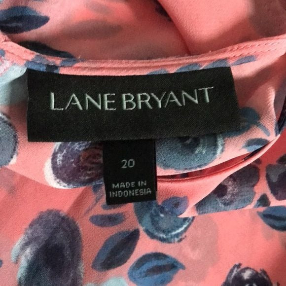 LANE BRYANT Pink Blue Floral Sleeveless Blouse Size 20 *NEW*