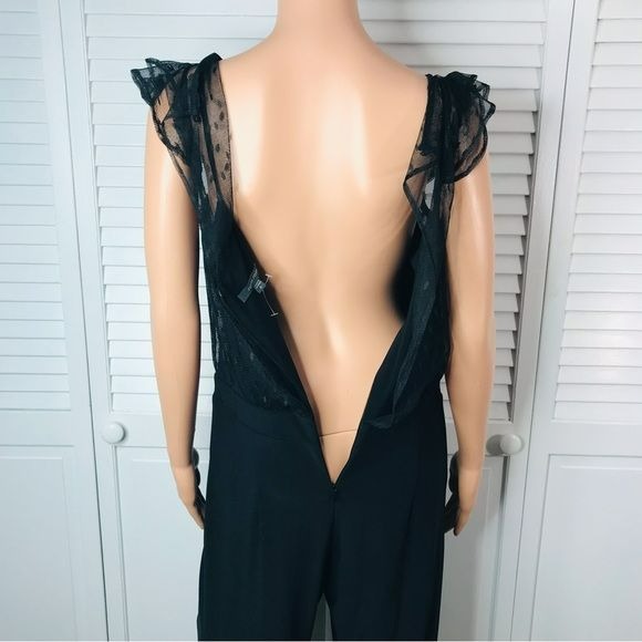 JULIA JORDAN Black Illusion Neck Wide Leg Jumpsuit Size 6