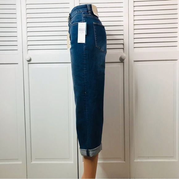 *NEW* COLDWATER CREEK Blue Midrise Cropped Straight Leg Jeans Size 8