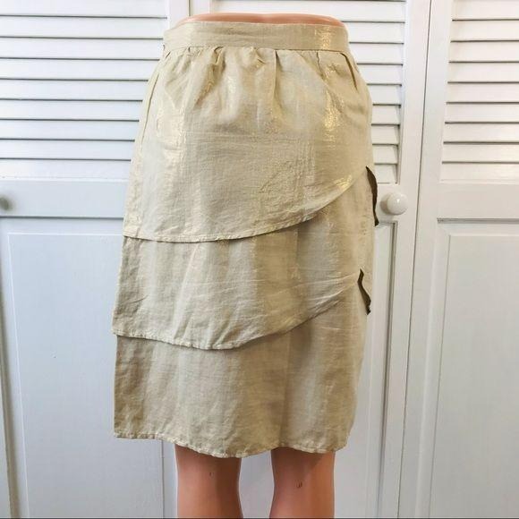 EDME & ESYLLTE Gold Shimmer Skirt Size 8
